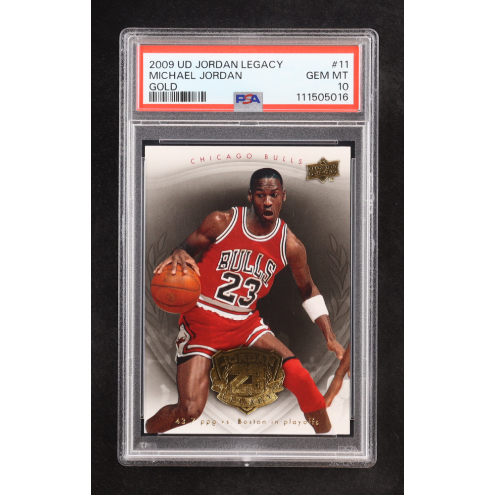 Michael Jordan 2009-10 Upper Deck Michael Jordan Legacy Collection Gold #11 (PSA 10) at PristineAuction.com