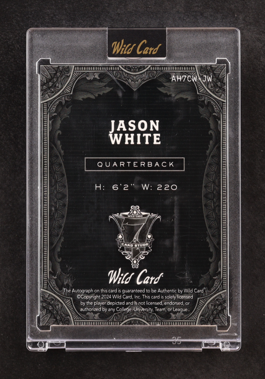 Jason White 2024 Wild Card 7 Card Studs Autographs #AH7CW-JW #1/2 at PristineAuction.com Jason White 2024 Wild Card 7 Card Studs Autographs #AH7CW-JW #1/2 at PristineAuction.com