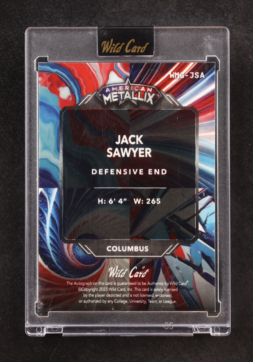 Jack Sawyer 2023 Wild Card American Metallix Autographs #WMG-JSA RC #4/6 at PristineAuction.com Jack Sawyer 2023 Wild Card American Metallix Autographs #WMG-JSA RC #4/6 at PristineAuction.com