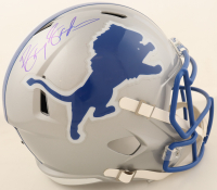 Barry Sanders Signed Lions Throwback Full Size Speed Helmet (Schwartz Sports) at PristineAuction.com