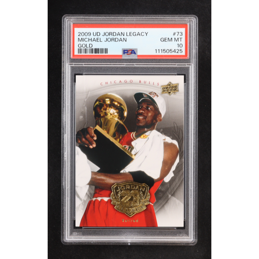 Michael Jordan 2009-10 Upper Deck Michael Jordan Legacy Collection Gold #73 (PSA 10) at PristineAuction.com