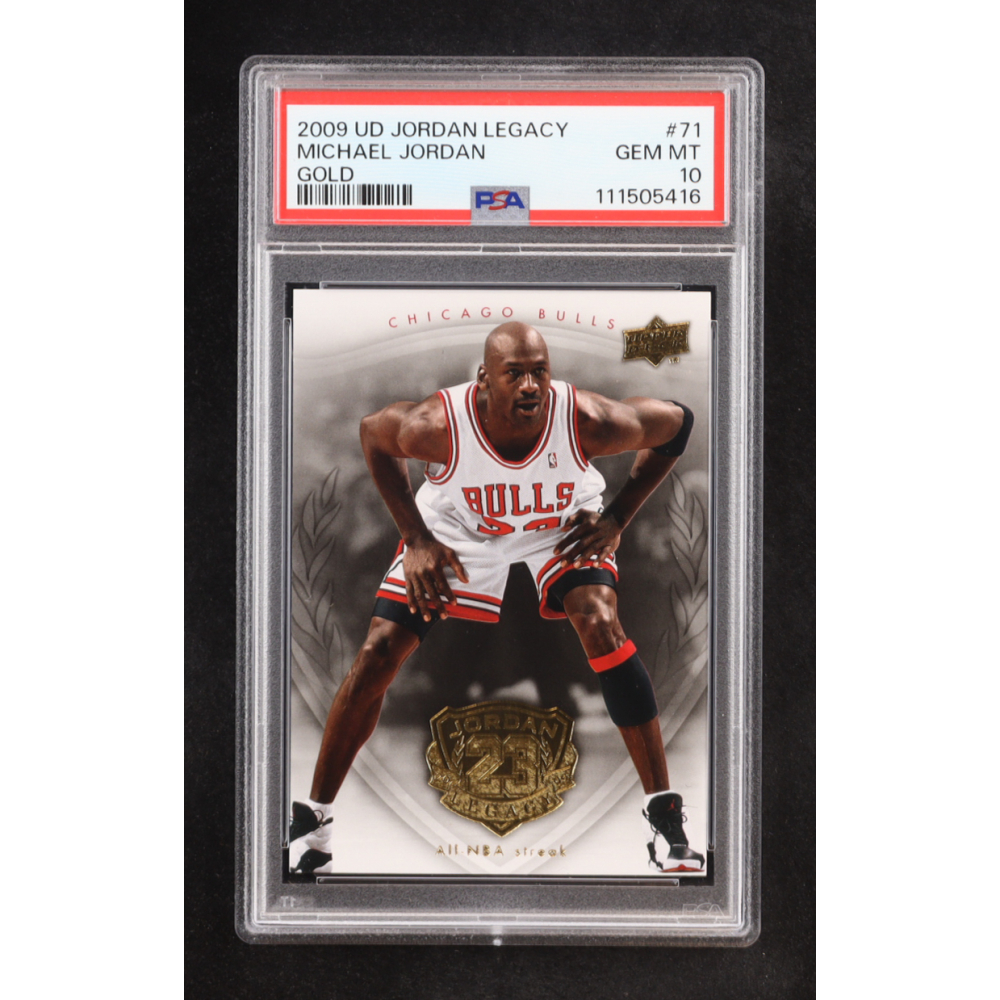 Michael Jordan 2009-10 Upper Deck Michael Jordan Legacy Collection Gold #71 (PSA 10) at PristineAuction.com