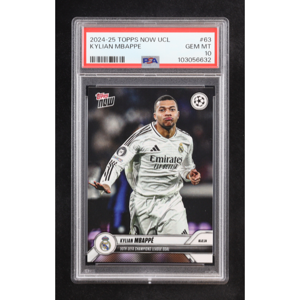 Kylian Mbappe 2024-25 Topps Now UEFA Club Competitions #63 (PSA 10) at PristineAuction.com