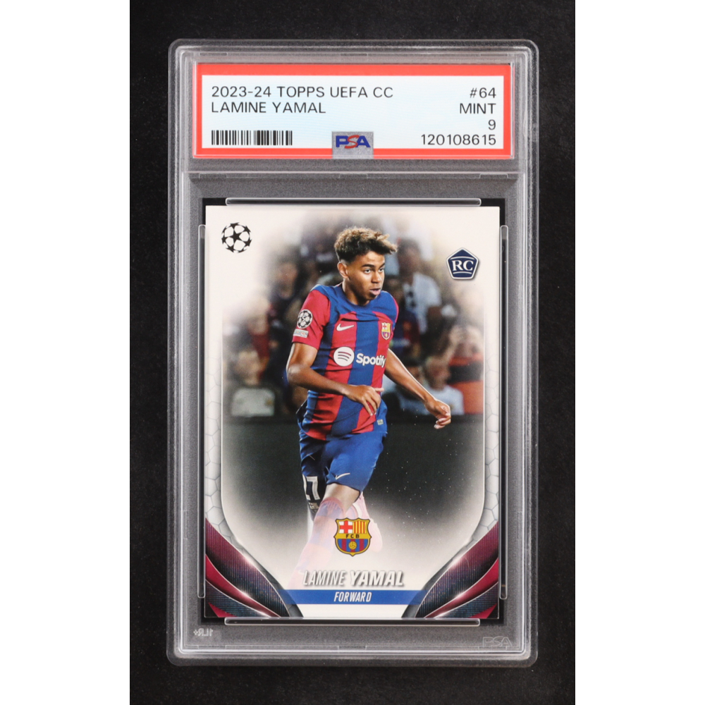 Lamine Yamal 2023-24 Topps UEFA Club Competitions #64 RC (PSA 9) at PristineAuction.com