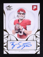 Ty Simpson 2023 Leaf Trinity Autographs Gold #BATS2 RC at PristineAuction.com