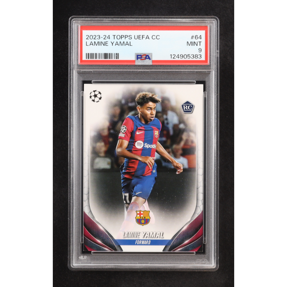 Lamine Yamal 2023-24 Topps UEFA Club Competitions #64 RC (PSA 9) at PristineAuction.com