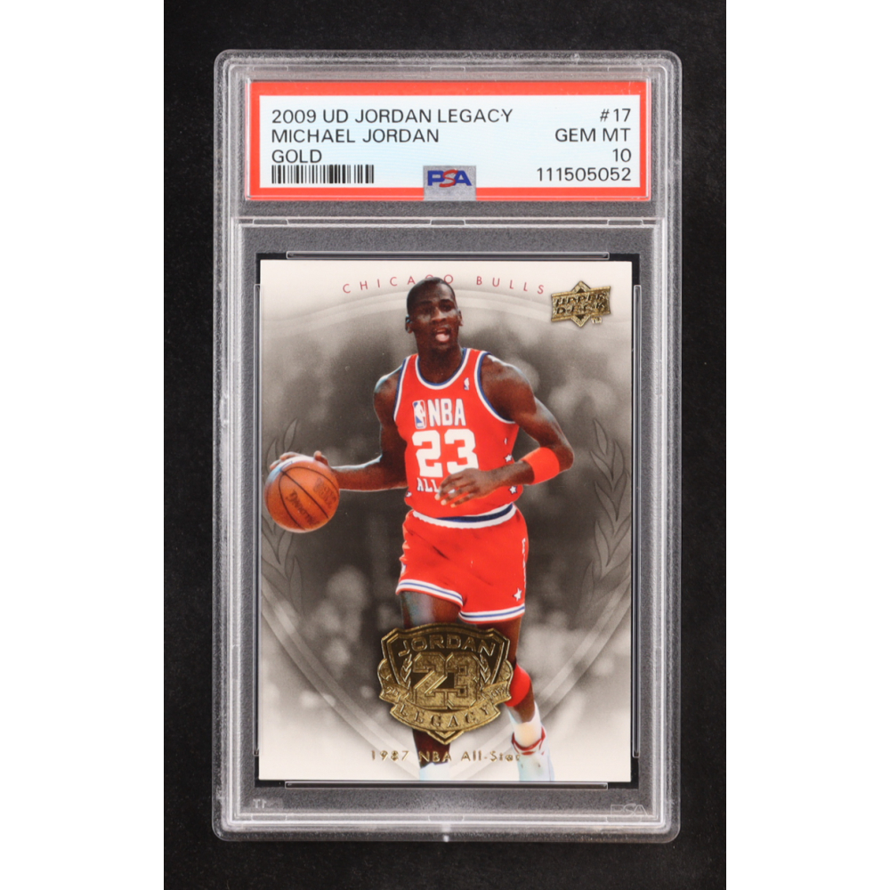 Michael Jordan 2009-10 Upper Deck Michael Jordan Legacy Collection Gold #17 (PSA 10) at PristineAuction.com