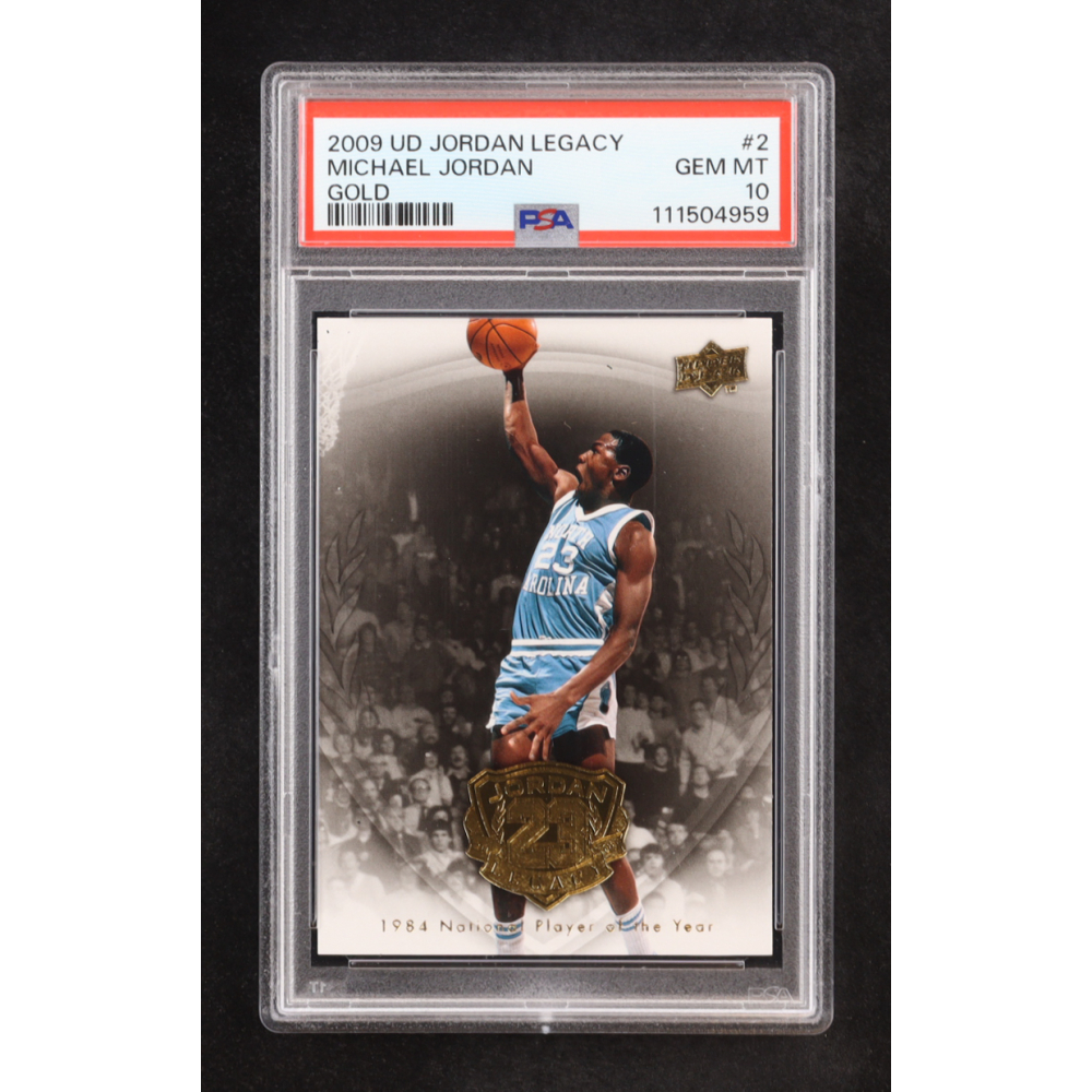 Michael Jordan 2009-10 Upper Deck Michael Jordan Legacy Collection Gold #2 (PSA 10) at PristineAuction.com