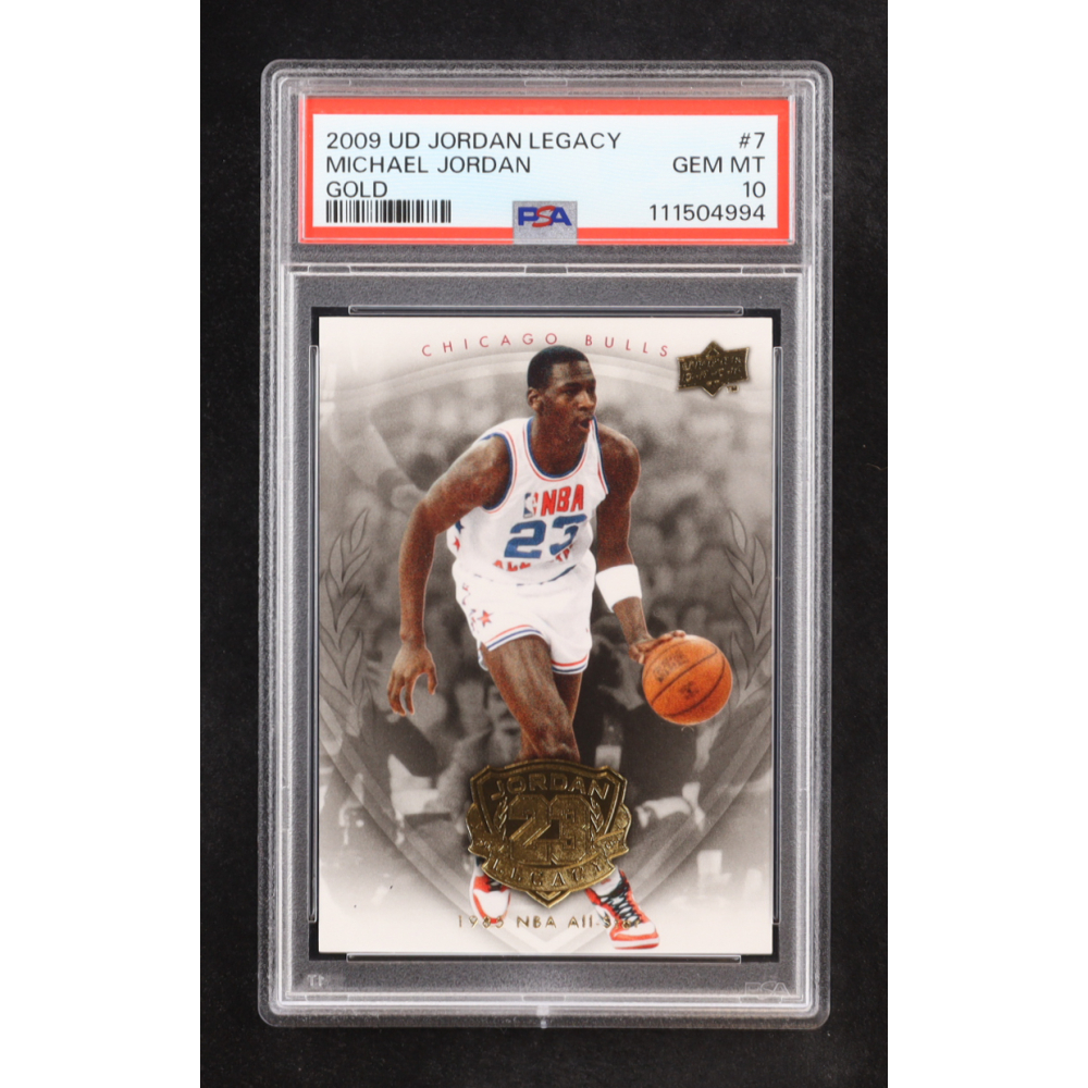 Michael Jordan 2009-10 Upper Deck Michael Jordan Legacy Collection Gold #7 (PSA 10) at PristineAuction.com