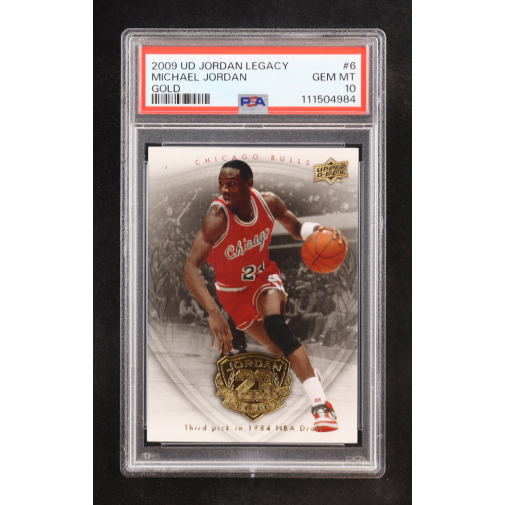 Michael Jordan 2009-10 Upper Deck Michael Jordan Legacy Collection Gold #6 (PSA 10) at PristineAuction.com