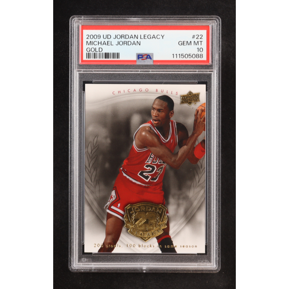 Michael Jordan 2009-10 Upper Deck Michael Jordan Legacy Collection Gold #22 (PSA 10) at PristineAuction.com