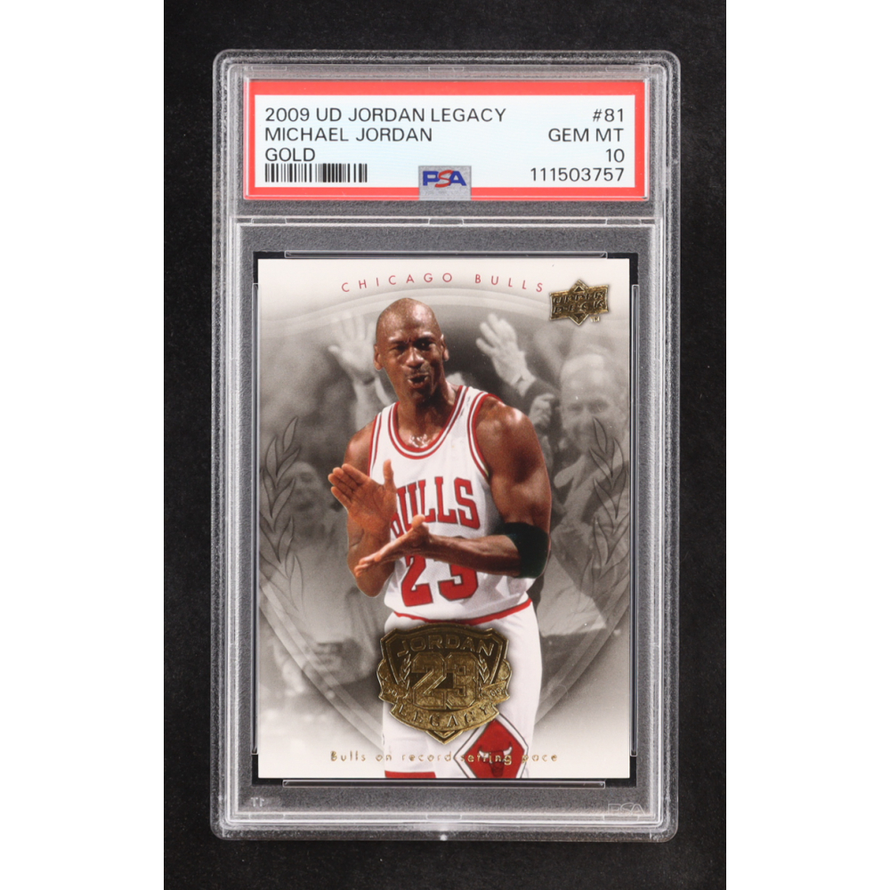 Michael Jordan 2009-10 Upper Deck Michael Jordan Legacy Collection Gold #81 (PSA 10) at PristineAuction.com
