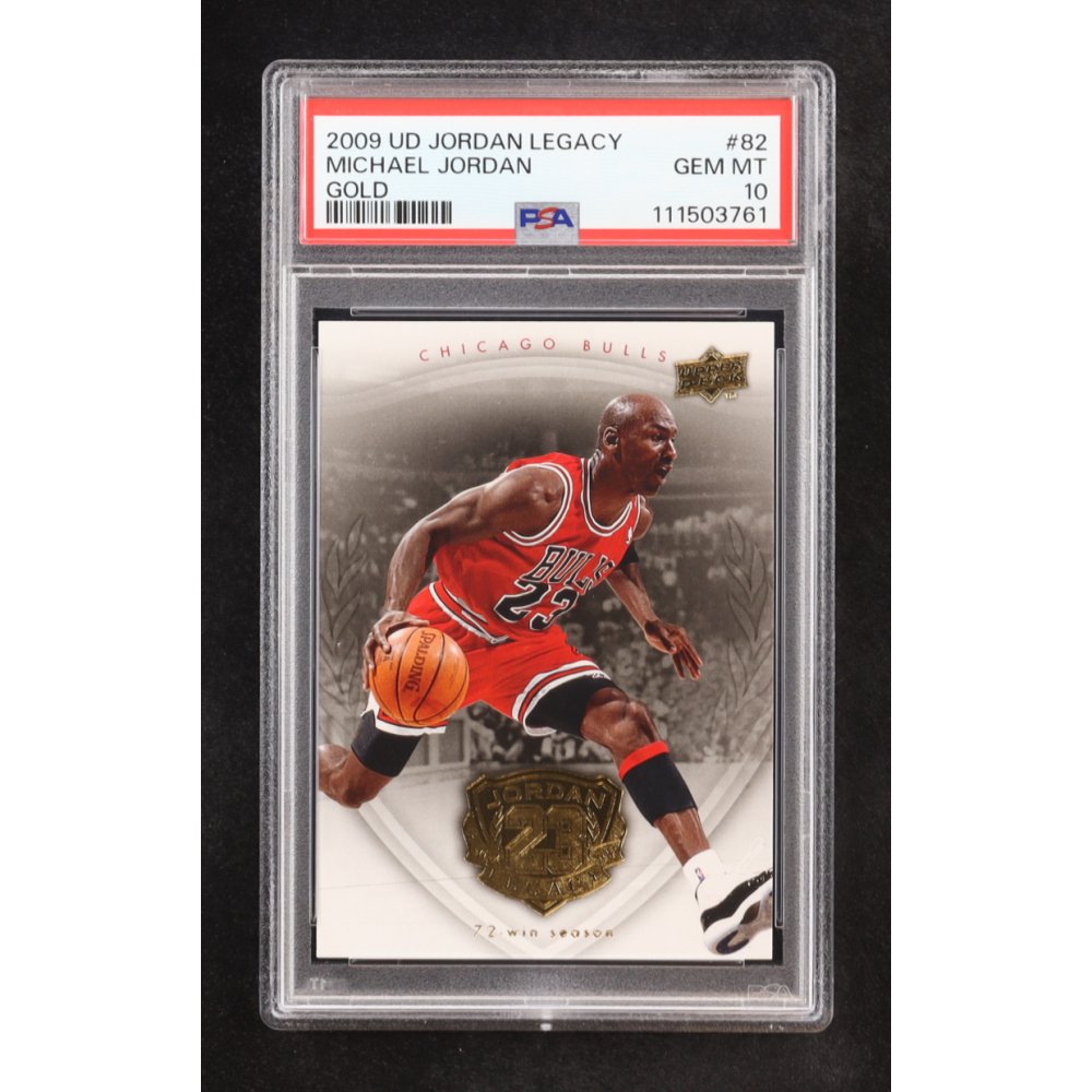 Michael Jordan 2009-10 Upper Deck Michael Jordan Legacy Collection Gold #82 (PSA 10) at PristineAuction.com