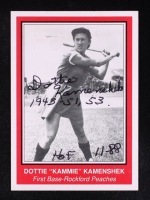 Dottie Kamenshek Signed 1995-96 Fritsch AAGPBL #416 Inscribed "1943-51, 53" & "HOF 1188" (JSA) at PristineAuction.com