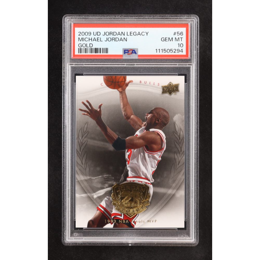 Michael Jordan 2009-10 Upper Deck Michael Jordan Legacy Collection Gold #56 (PSA 10) at PristineAuction.com
