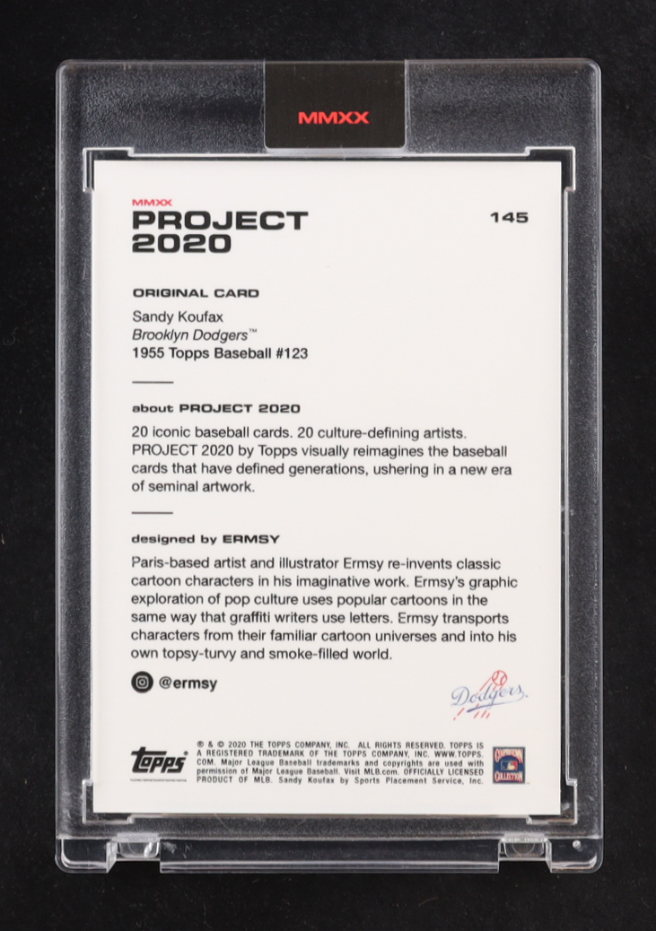 Sandy Koufax 2020 Topps Project 2020 #145 / Ermsy at PristineAuction.com Sandy Koufax 2020 Topps Project 2020 #145 / Ermsy at PristineAuction.com
