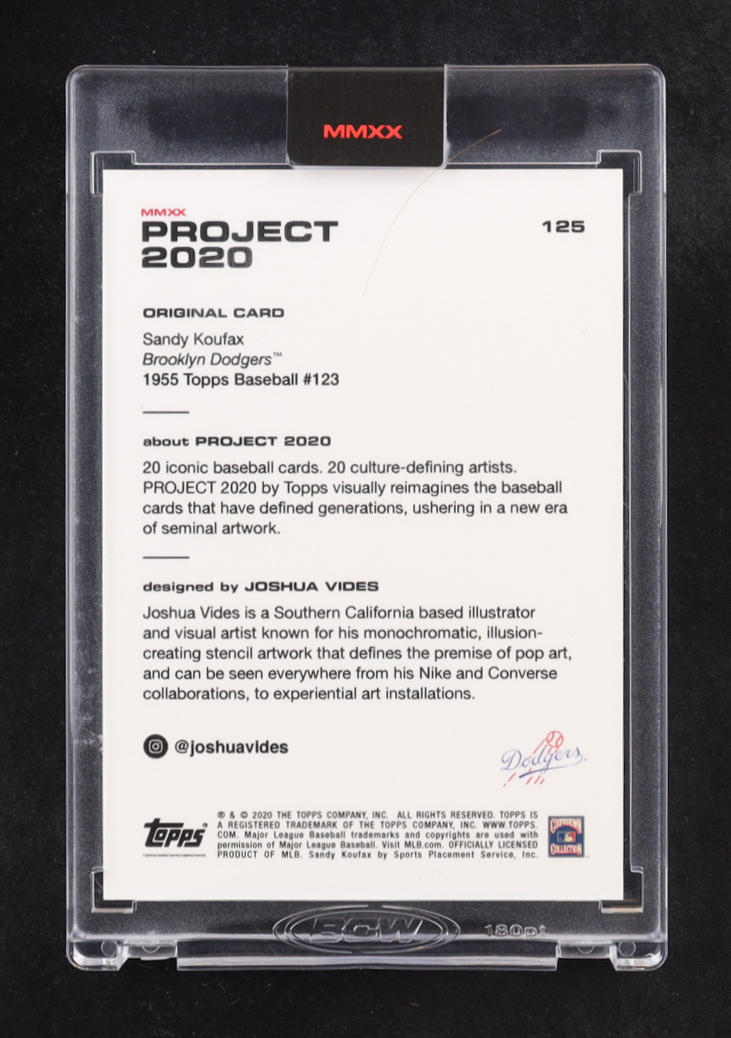 Sandy Koufax 2020 Topps Project 2020 #125 / Joshua Vides at PristineAuction.com Sandy Koufax 2020 Topps Project 2020 #125 / Joshua Vides at PristineAuction.com