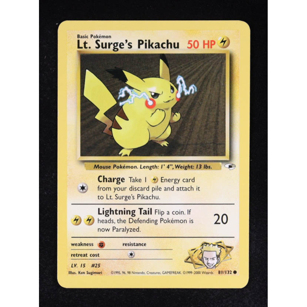 Lt. Surge's Pikachu 2000 Pokemon Gym Heroes Unlimited #81 at PristineAuction.com