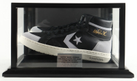 Magic Johnson Signed Converse All Star Black Leather Shoe With Display Case (Beckett) at PristineAuction.com