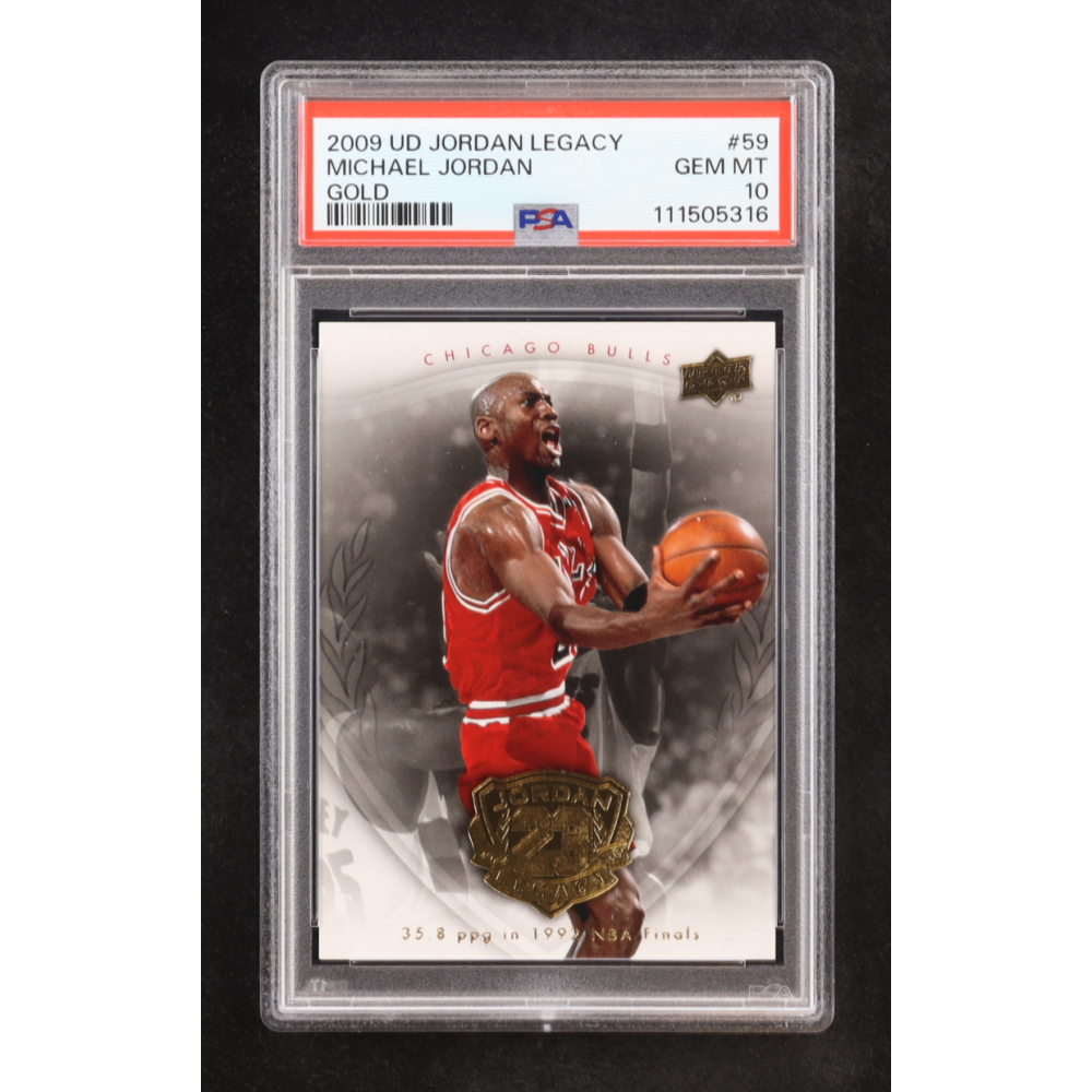 Michael Jordan 2009-10 Upper Deck Michael Jordan Legacy Collection Gold #59 (PSA 10) at PristineAuction.com