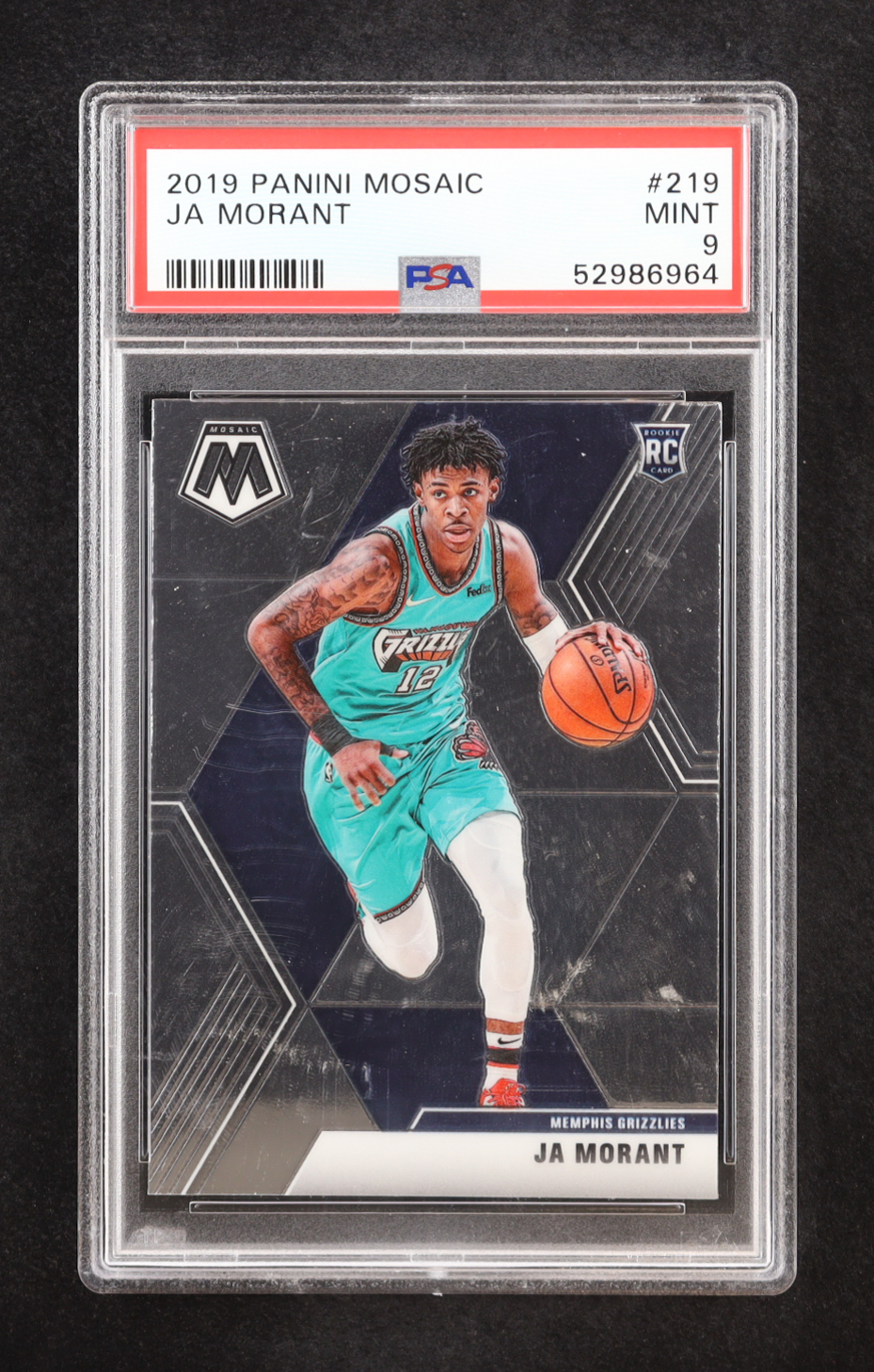 Ja Morant 2019 Panini Mosaic #219 RC (PSA 9) at PristineAuction.com Ja Morant 2019 Panini Mosaic #219 RC (PSA 9) at PristineAuction.com