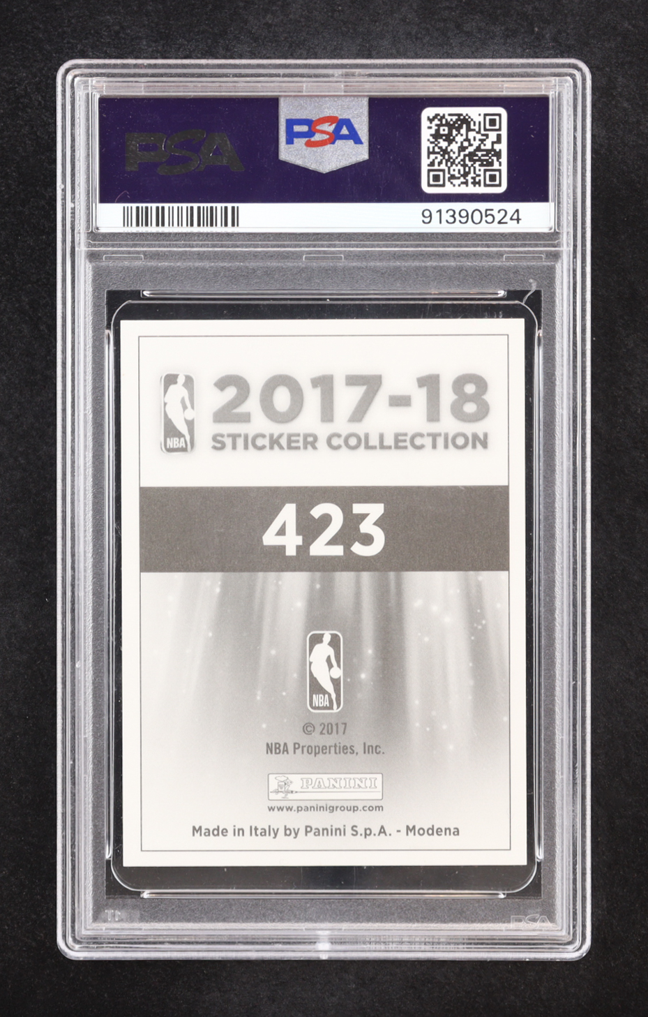 Jayson Tatum 2017-18 Panini Stickers European-Italy #423 RC (PSA 8) at PristineAuction.com Jayson Tatum 2017-18 Panini Stickers European-Italy #423 RC (PSA 8) at PristineAuction.com