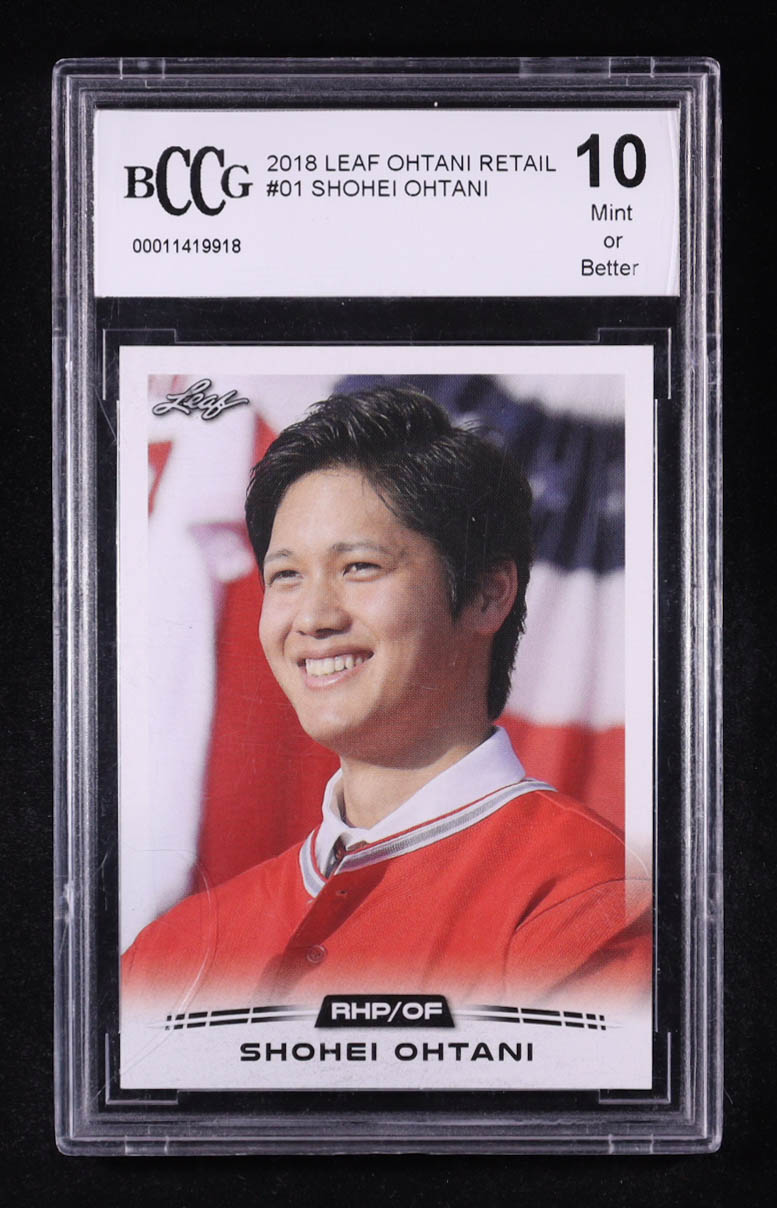 Shohei Ohtani 2018 Leaf Ohtani Retail #01 RC (BCCG 10) at PristineAuction.com Shohei Ohtani 2018 Leaf Ohtani Retail #01 RC (BCCG 10) at PristineAuction.com