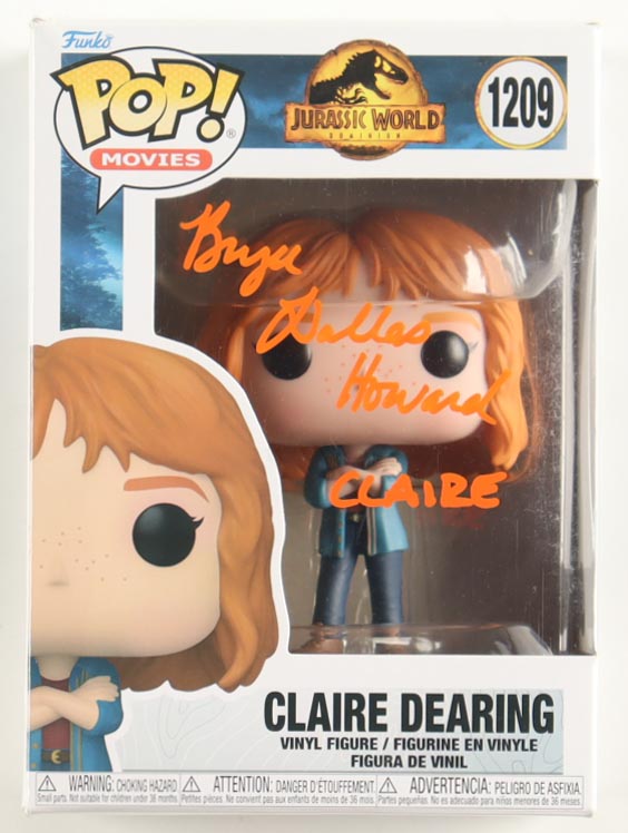 Bryce Dallas Howard Signed "Jurassic World" #1209 Claire Dearing Funko Pop! Vinyl Figure Inscribed "Claire" (PSA) at PristineAuction.com Bryce Dallas Howard Signed "Jurassic World" #1209 Claire Dearing Funko Pop! Vinyl Figure Inscribed "Claire" (PSA) at PristineAuction.com
