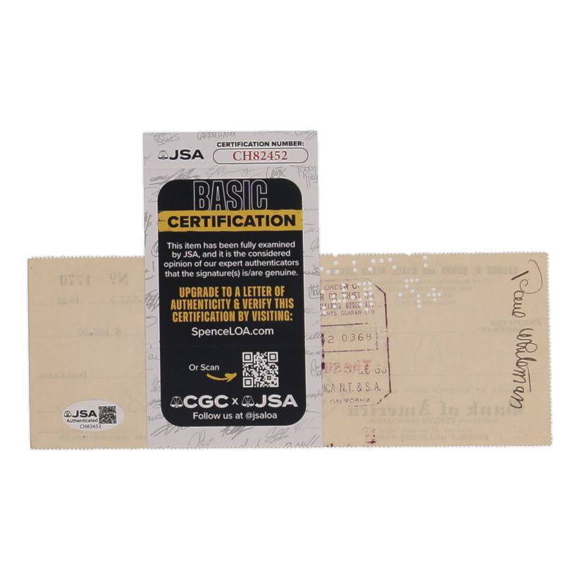 George Burns Signed 1942 Personal Check (JSA) at PristineAuction.com George Burns Signed 1942 Personal Check (JSA) at PristineAuction.com