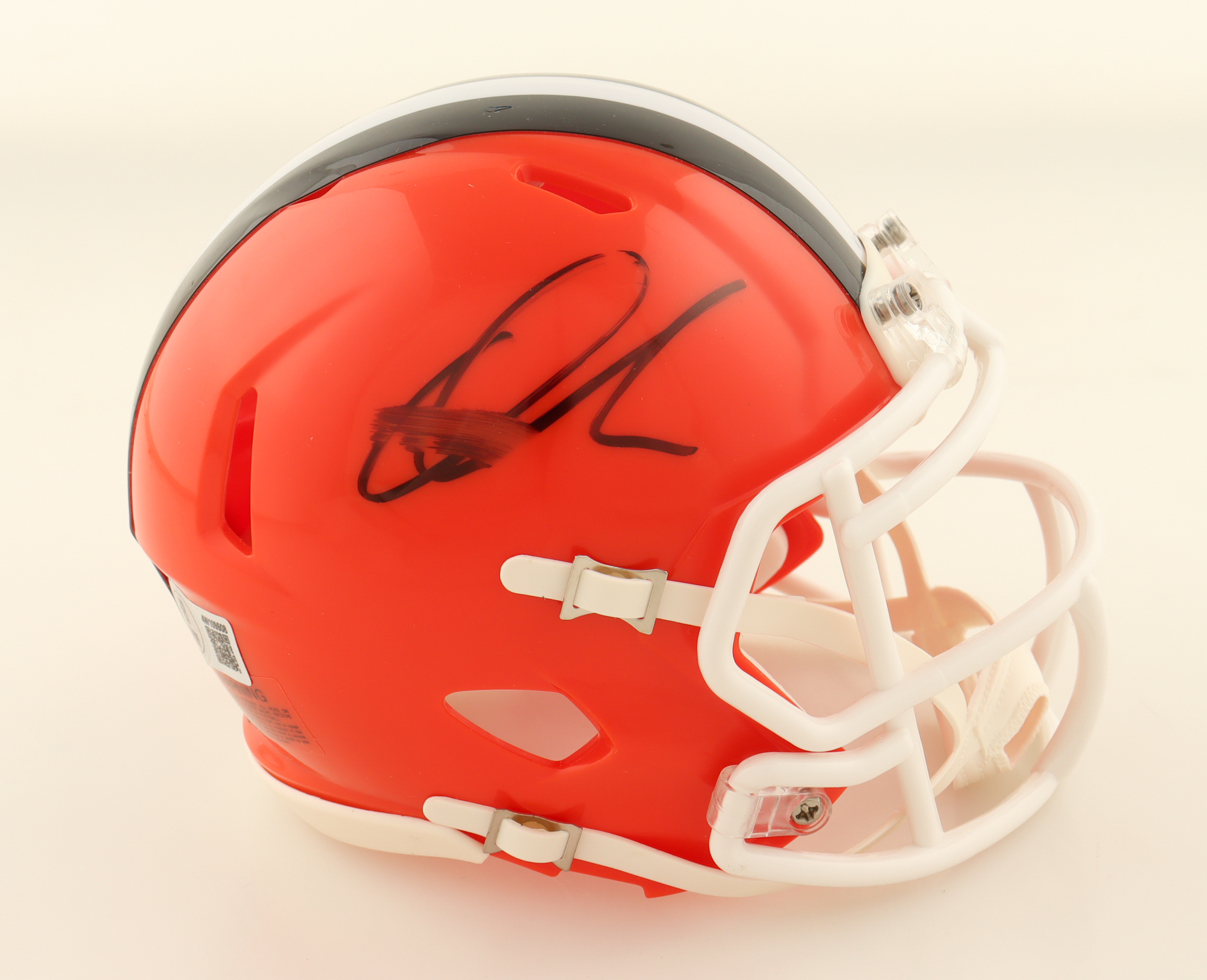 Quinshon Judkins Signed Browns Speed Mini Helmet (Beckett) at PristineAuction.com Quinshon Judkins Signed Browns Speed Mini Helmet (Beckett) at PristineAuction.com