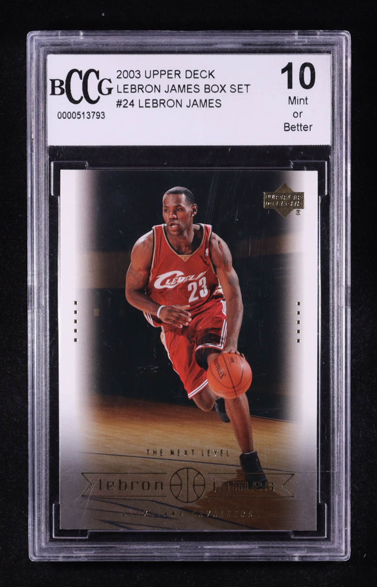 LeBron James 2003 Upper Deck LeBron James Box Set #24 The Next Level RC (BCCG 10) at PristineAuction.com LeBron James 2003 Upper Deck LeBron James Box Set #24 The Next Level RC (BCCG 10) at PristineAuction.com