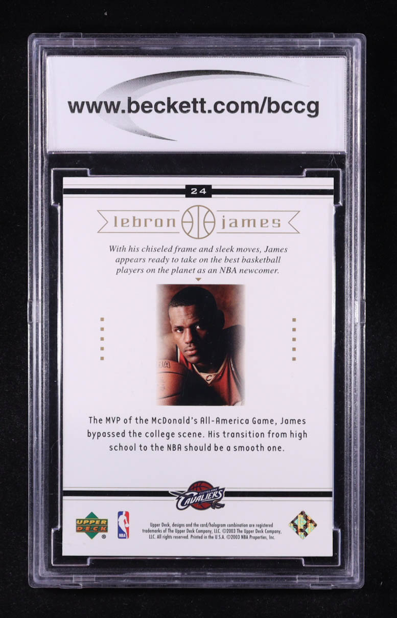 LeBron James 2003 Upper Deck LeBron James Box Set #24 The Next Level RC (BCCG 10) at PristineAuction.com LeBron James 2003 Upper Deck LeBron James Box Set #24 The Next Level RC (BCCG 10) at PristineAuction.com
