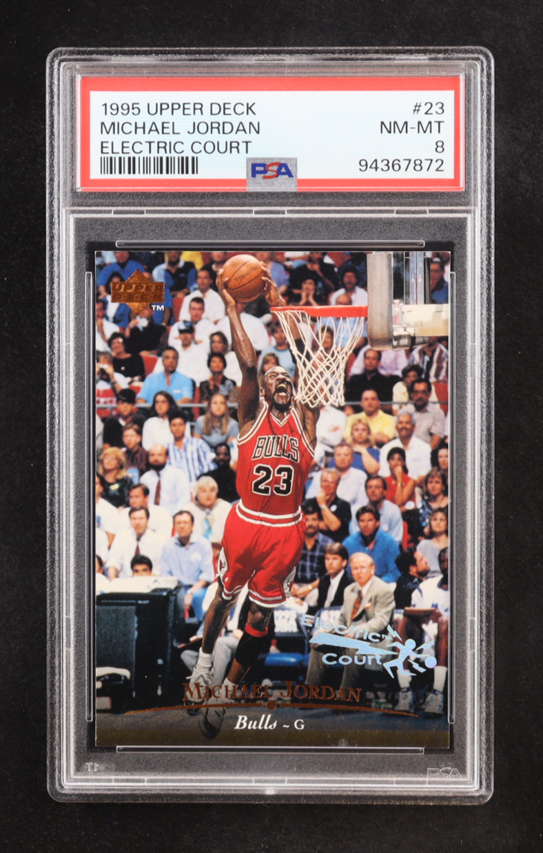 Michael Jordan 1995-96 Upper Deck Electric Court #23 (PSA 8) at PristineAuction.com Michael Jordan 1995-96 Upper Deck Electric Court #23 (PSA 8) at PristineAuction.com