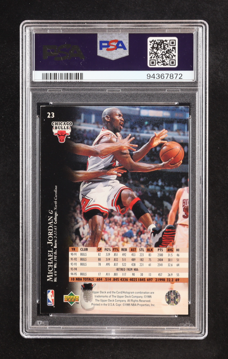Michael Jordan 1995-96 Upper Deck Electric Court #23 (PSA 8) at PristineAuction.com Michael Jordan 1995-96 Upper Deck Electric Court #23 (PSA 8) at PristineAuction.com