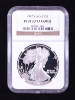 1987-S Proof American Silver Eagle (NGC PF69 ULTRA CAMEO) at PristineAuction.com