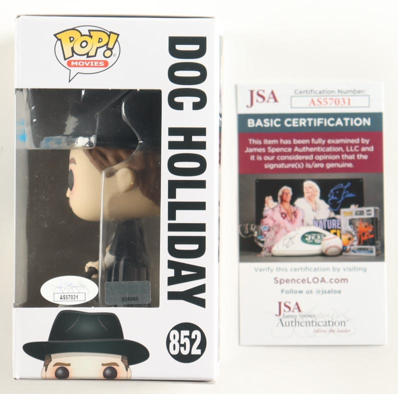 Val Kilmer Signed "Tombstone" #852 Doc Holiday Funko Pop! Vinyl Figure (JSA & Celebrity Authentics) at PristineAuction.com Val Kilmer Signed "Tombstone" #852 Doc Holiday Funko Pop! Vinyl Figure (JSA & Celebrity Authentics) at PristineAuction.com