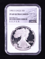 1992-S Proof American Silver Eagle (NGC PF69 ULTRA CAMEO) at PristineAuction.com