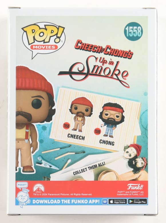 Cheech Marin Signed "Cheech & Chong's: Up in Smoke" #1559 Chong Funko Pop! Vinyl Figure (JSA) at PristineAuction.com Cheech Marin Signed "Cheech & Chong's: Up in Smoke" #1559 Chong Funko Pop! Vinyl Figure (JSA) at PristineAuction.com