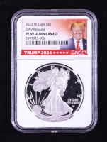 2022-W Proof American Silver Eagle - Donald Trump 2024 Label (NGC PF69 ULTRA CAMEO) at PristineAuction.com