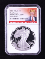 2022-W Proof American Silver Eagle - Donald Trump 2024 Label (NGC PF69 ULTRA CAMEO) at PristineAuction.com