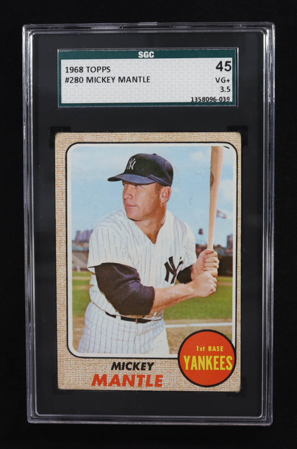 Mickey Mantle 1968 Topps #280 (SGC 3.5) at PristineAuction.com Mickey Mantle 1968 Topps #280 (SGC 3.5) at PristineAuction.com