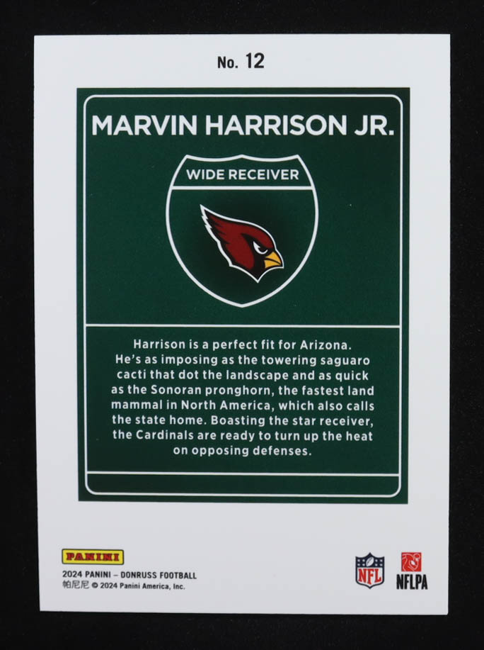Marvin Harrison Jr. 2024 Panini Donruss Downtown #12 RC at PristineAuction.com Marvin Harrison Jr. 2024 Panini Donruss Downtown #12 RC at PristineAuction.com