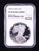 1987-S Proof American $1 Dollar Silver Eagle (NGC PF69 Ultra Cameo) at PristineAuction.com