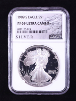 1989-S Proof American $1 Dollar Silver Eagle (NGC PF69 ULTRA CAMEO) at PristineAuction.com