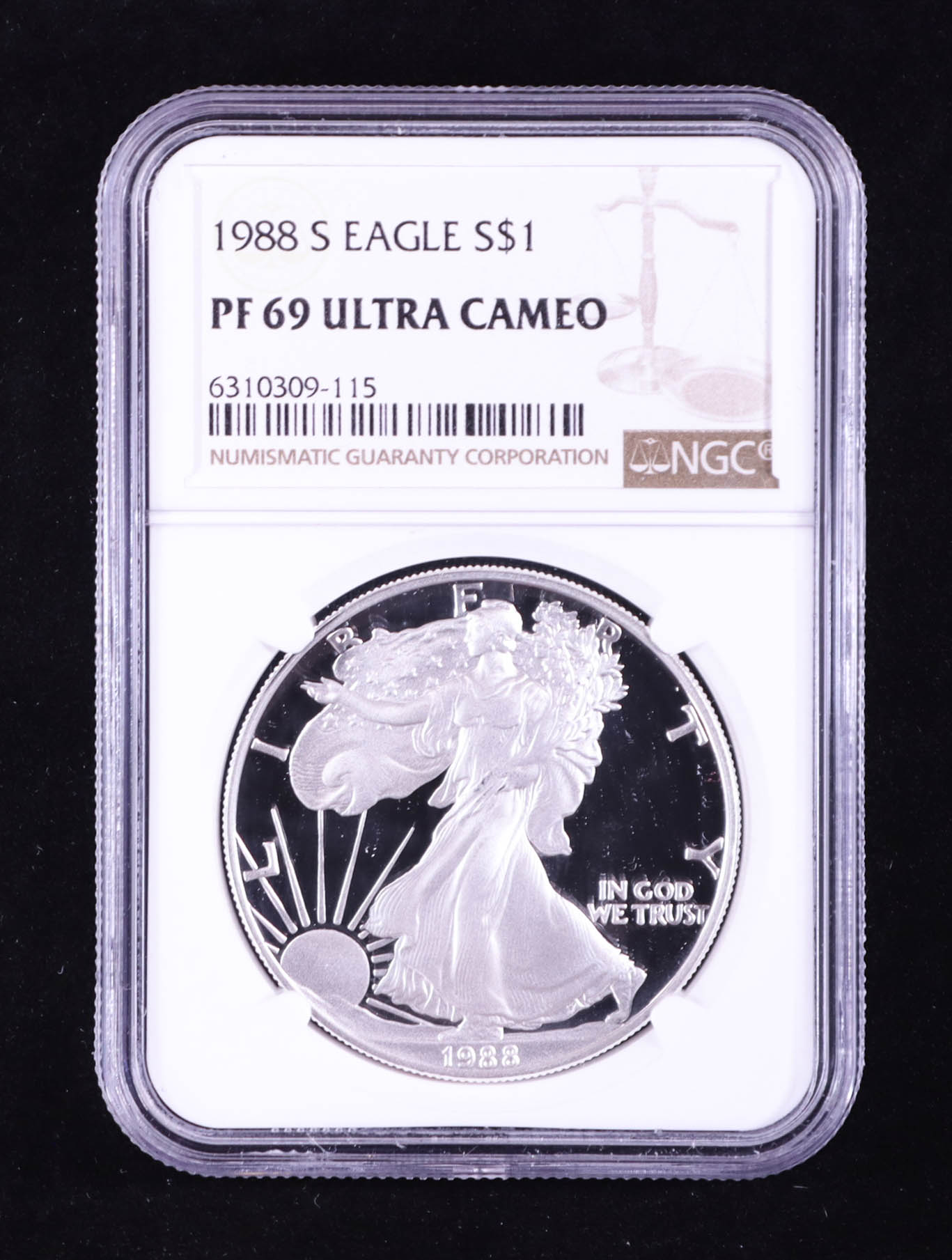 1988-S Proof American $1 Dollar Silver Eagle (NGC PF69 ULTRA CAMEO) at PristineAuction.com 1988-S Proof American $1 Dollar Silver Eagle (NGC PF69 ULTRA CAMEO) at PristineAuction.com