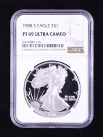 1988-S Proof American $1 Dollar Silver Eagle (NGC PF69 ULTRA CAMEO) at PristineAuction.com