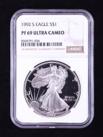 1992-S Proof American $1 Dollar Silver Eagle (NGC PF69 Ultra Cameo) at PristineAuction.com
