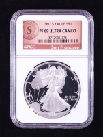 1992-S Proof American $1 Dollar Silver Eagle (NGC PF69 ULTRA CAMEO) at PristineAuction.com