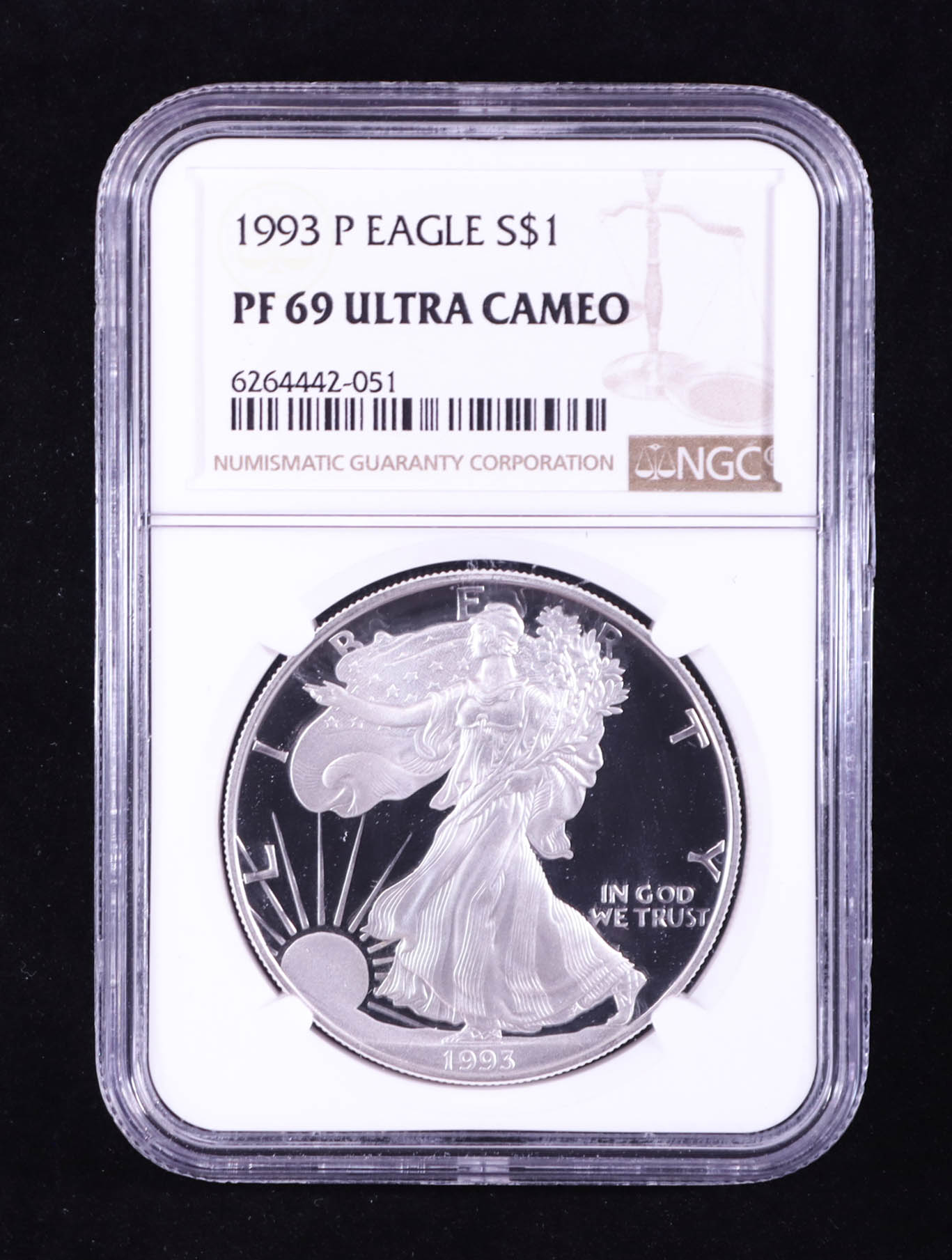 1993-S Proof American $1 Dollar Silver Eagle (NGC PF69 ULTRA CAMEO) at PristineAuction.com 1993-S Proof American $1 Dollar Silver Eagle (NGC PF69 ULTRA CAMEO) at PristineAuction.com