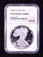 1993-S Proof American $1 Dollar Silver Eagle (NGC PF69 ULTRA CAMEO) at PristineAuction.com